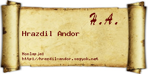 Hrazdil Andor névjegykártya