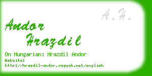 andor hrazdil business card